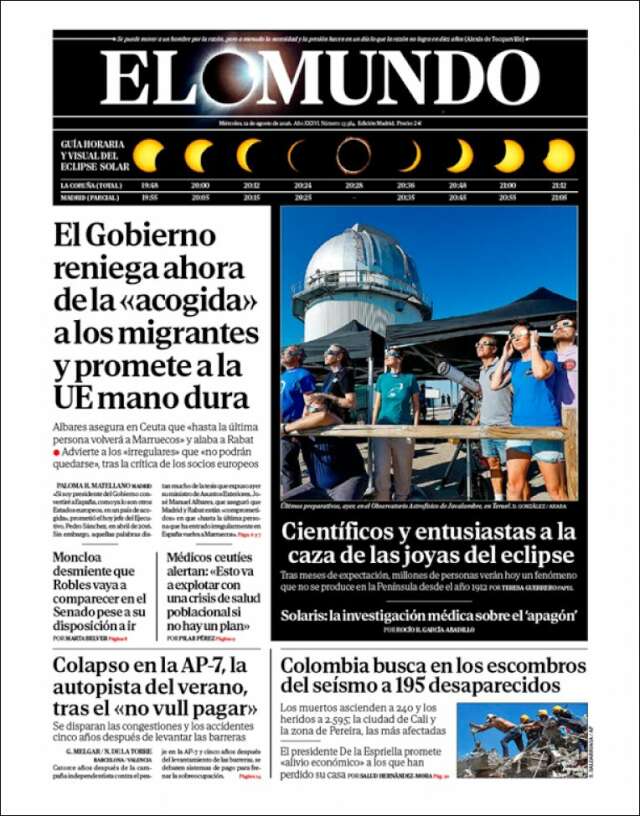 Portada de El Mundo
