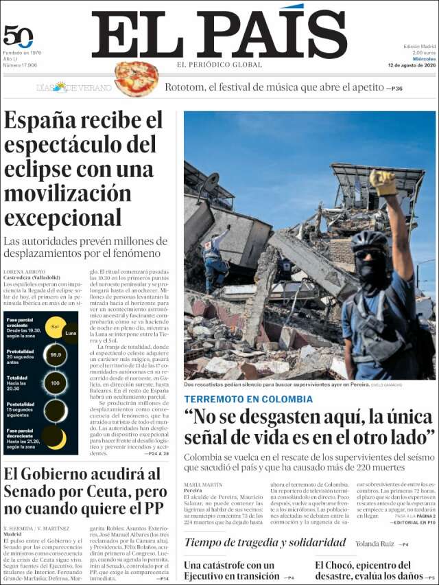 Portada de El País