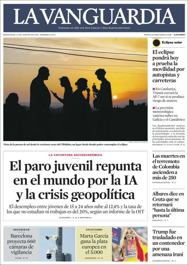 Portada de La Vanguardia