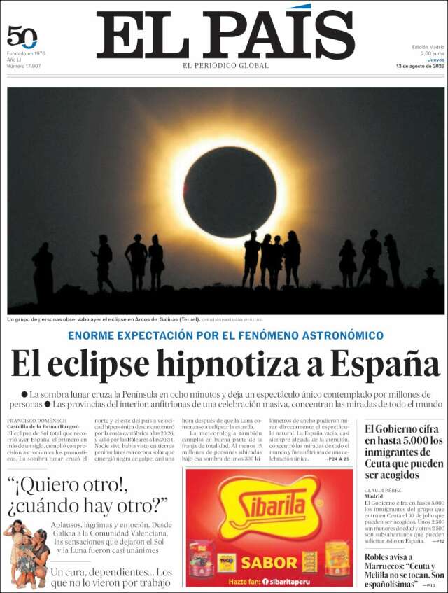 Portada de El País