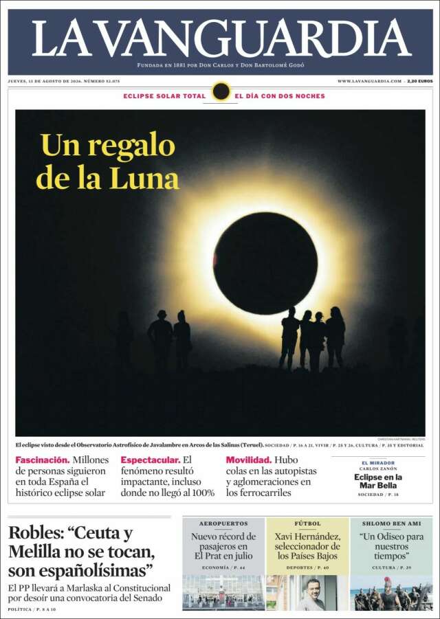 Portada de La Vanguardia