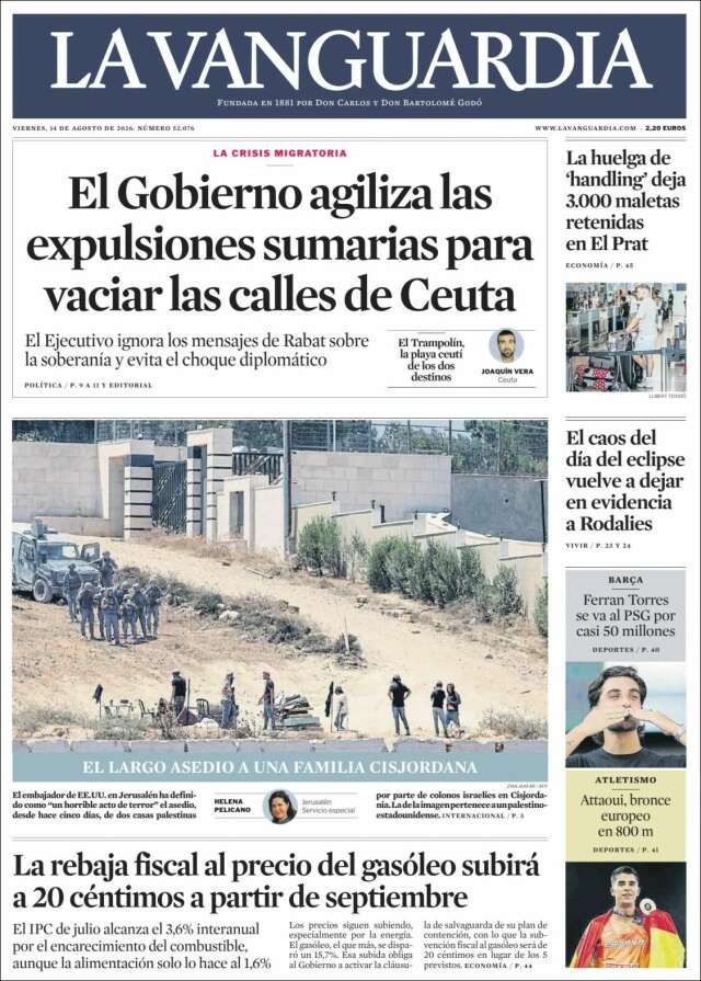 Portada de La Vanguardia