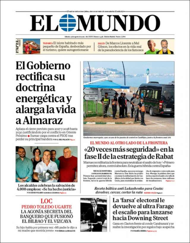 Portada de El Mundo