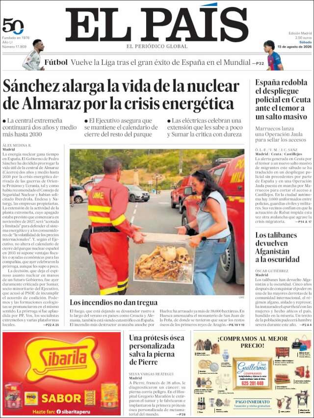Portada de El País