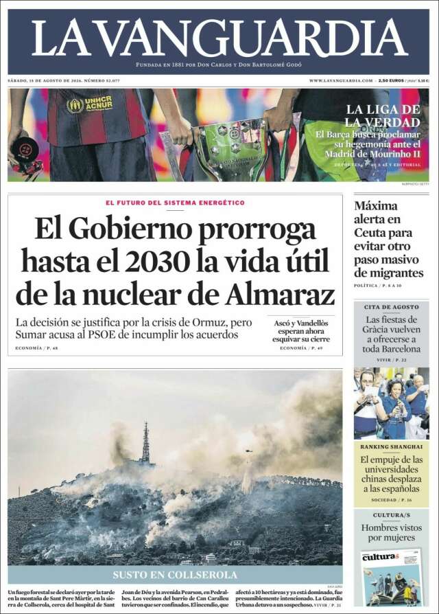Portada de La Vanguardia