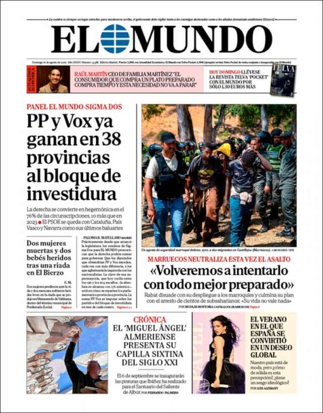 Portada de El Mundo