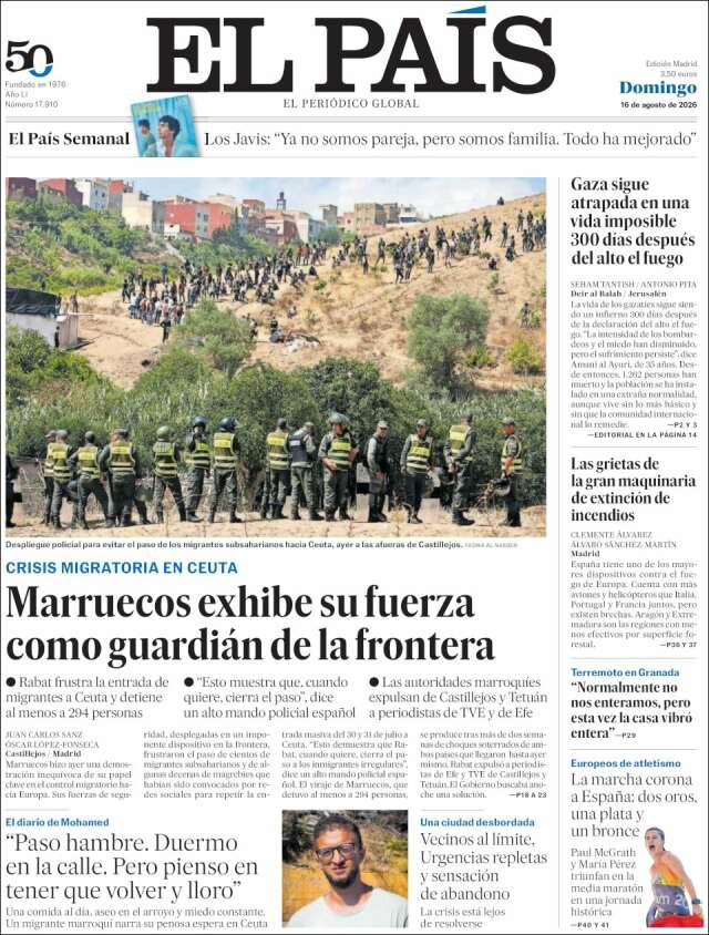 Portada de El País