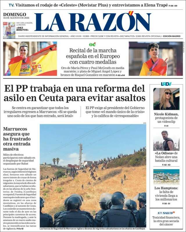 Portada de La Razón