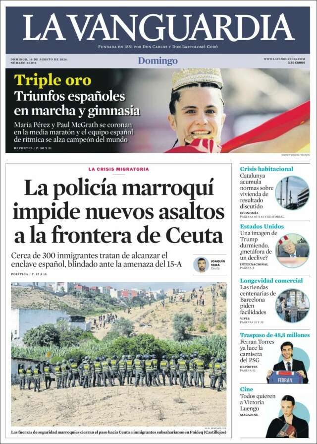 Portada de La Vanguardia