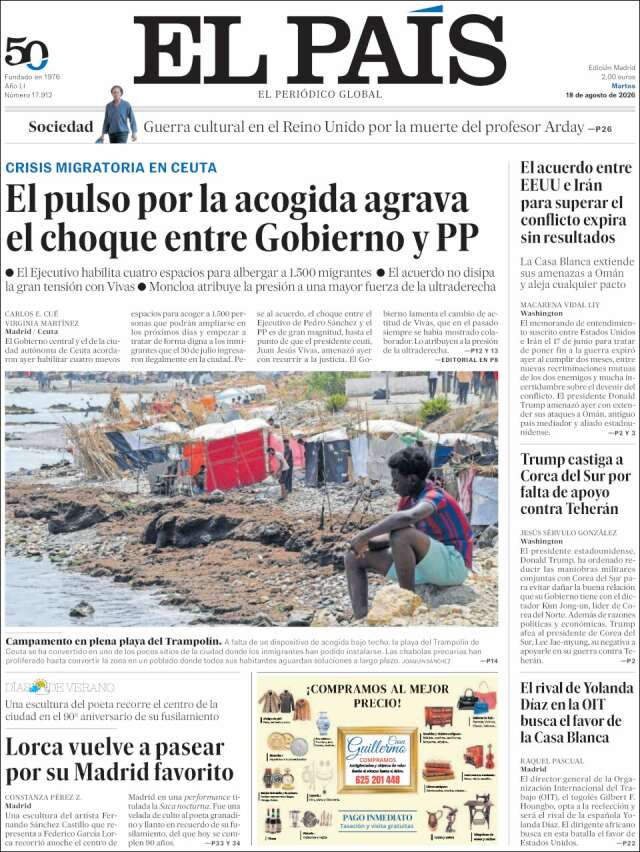 Portada de El País