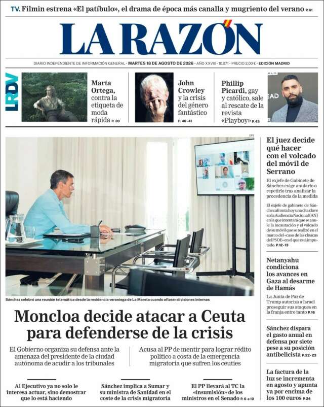 Portada de La Razón