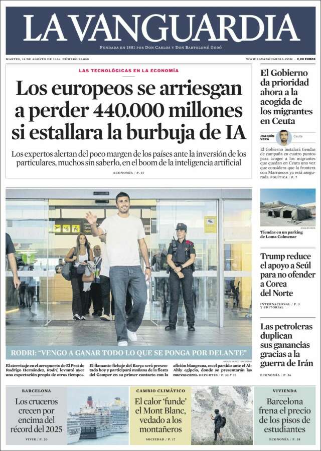 Portada de La Vanguardia