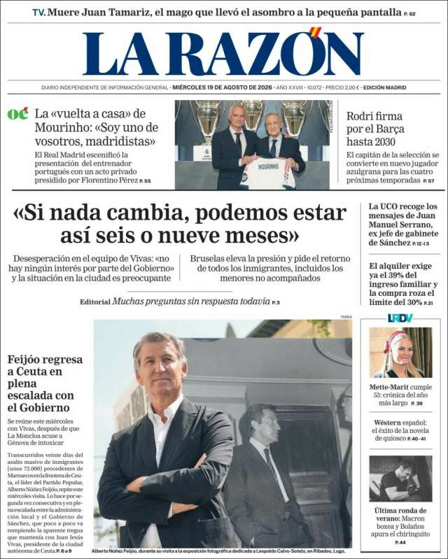 Portada de La Razón