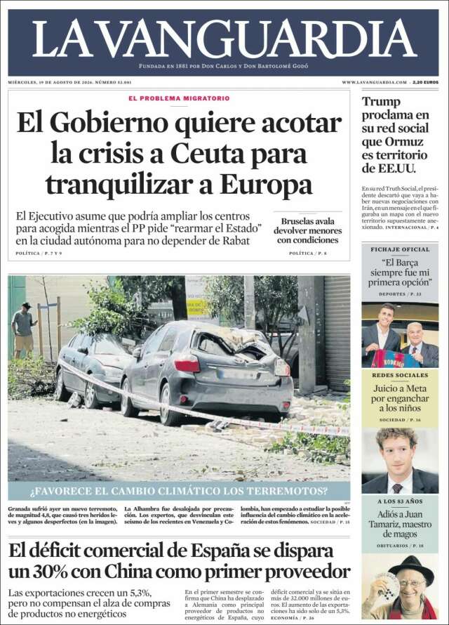 Portada de La Vanguardia