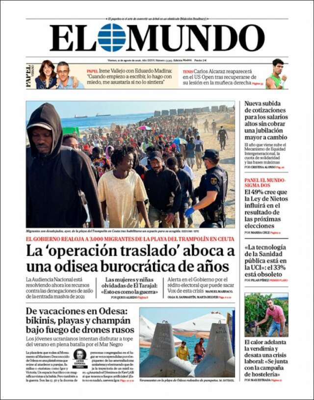 Portada de El Mundo