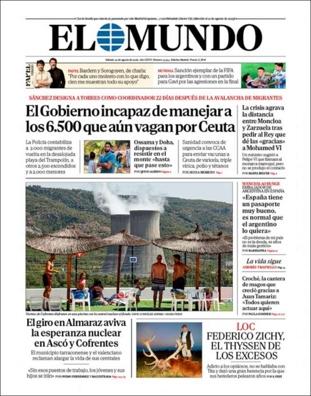 Portada de El Mundo