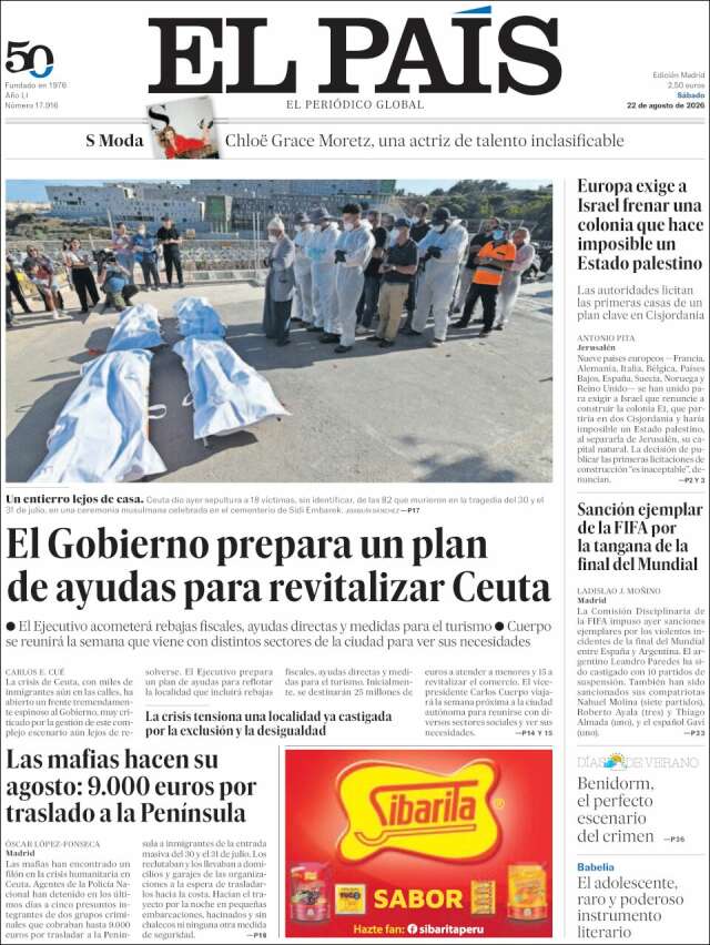Portada de El País