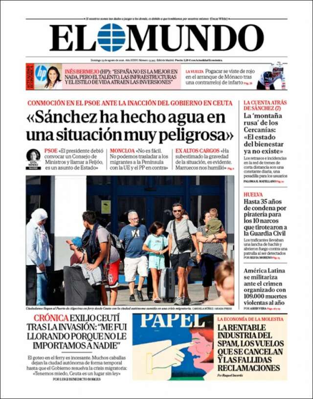 Portada de El Mundo