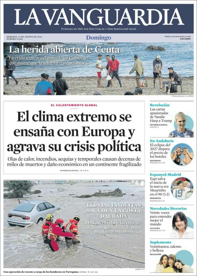 Portada de La Vanguardia