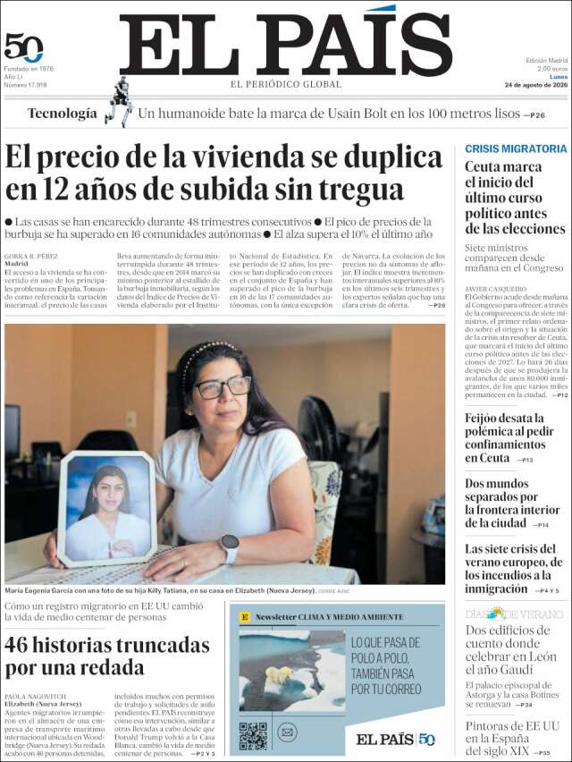 Portada de El País