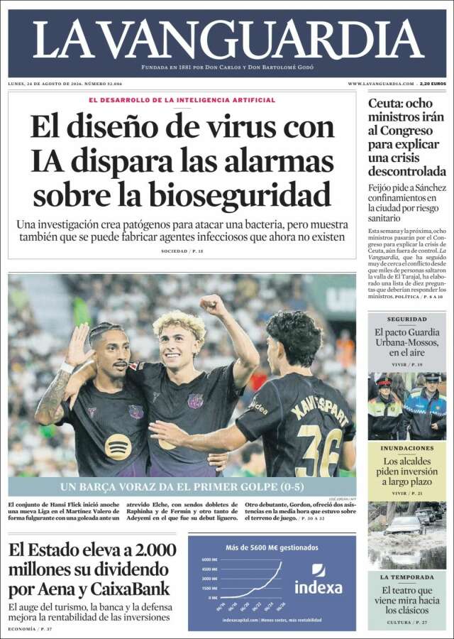 Portada de La Vanguardia