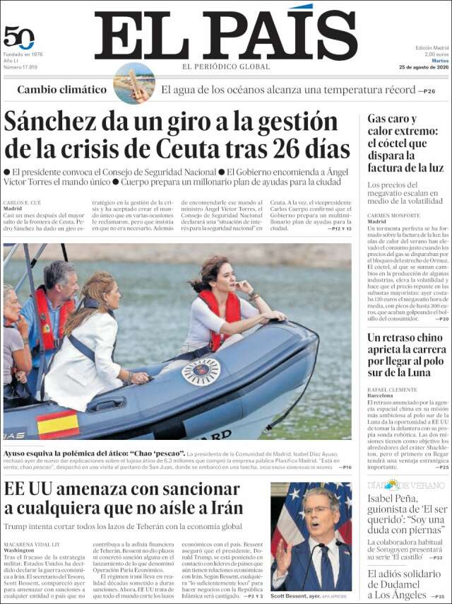 Portada de El País