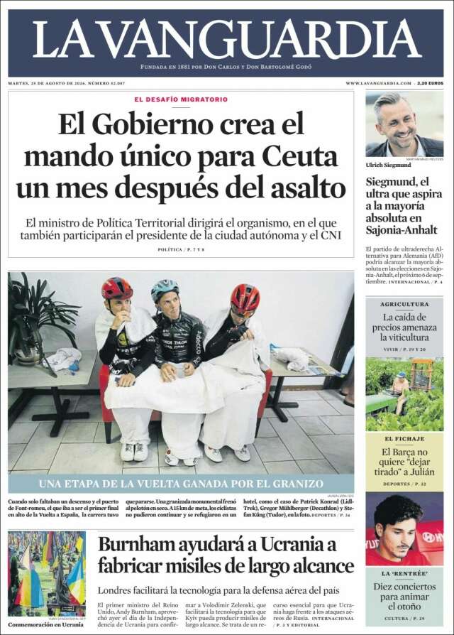 Portada de La Vanguardia