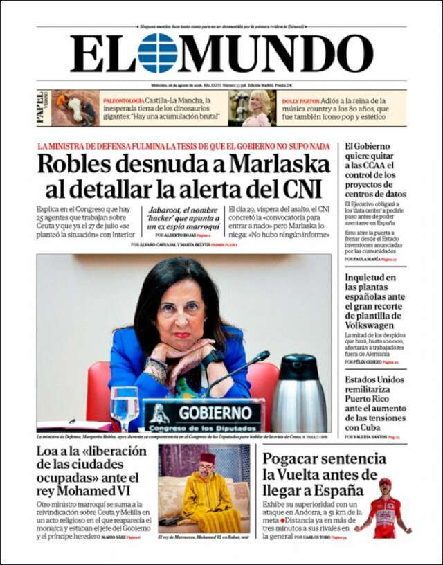 Portada de El Mundo