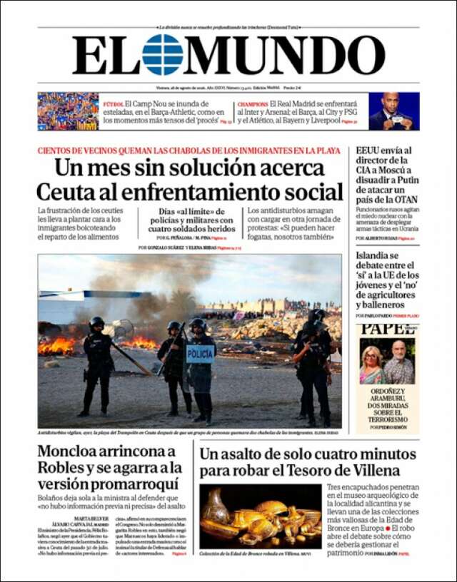 Portada de El Mundo