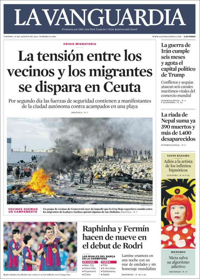 Portada de La Vanguardia