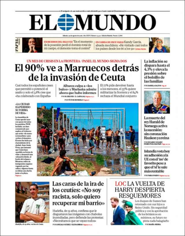 Portada de El Mundo