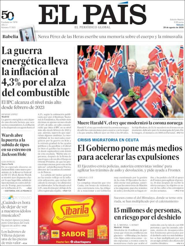 Portada de El País