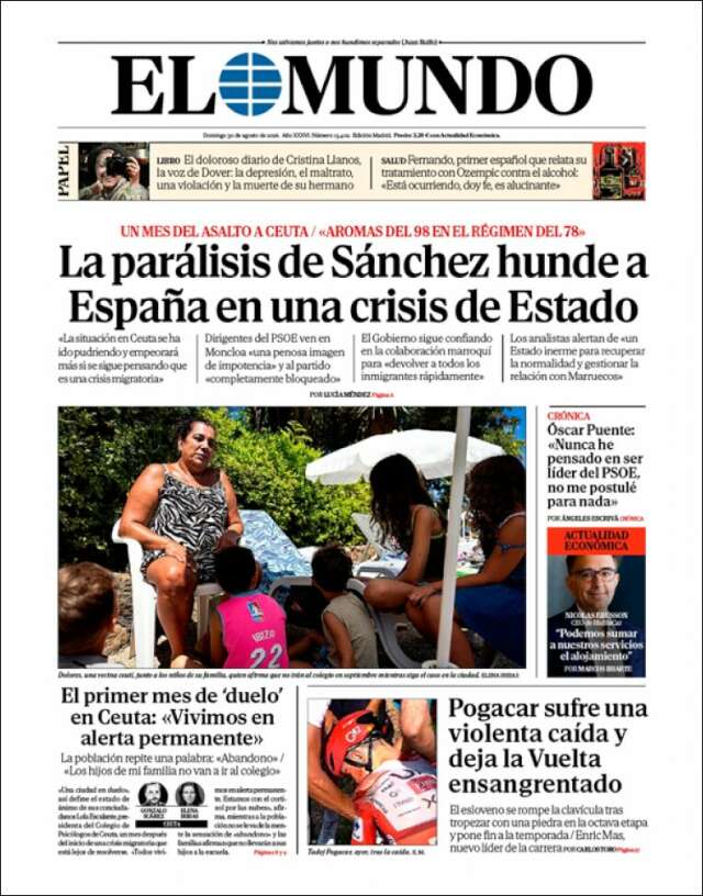 Portada de El Mundo