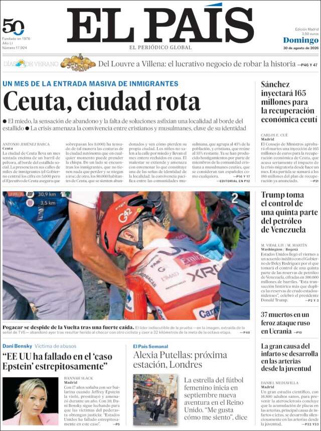 Portada de El País