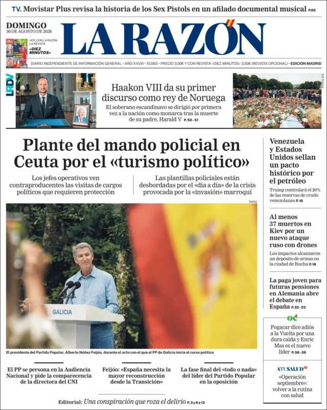 Portada de La Razón