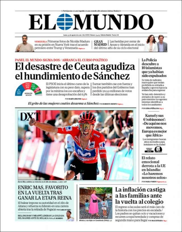 Portada de El Mundo