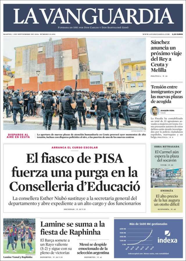 Portada de La Vanguardia