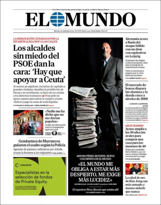 Portada de El Mundo