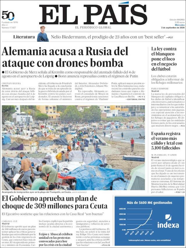 Portada de El País