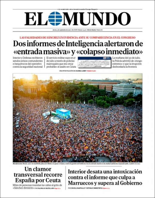 Portada de El Mundo