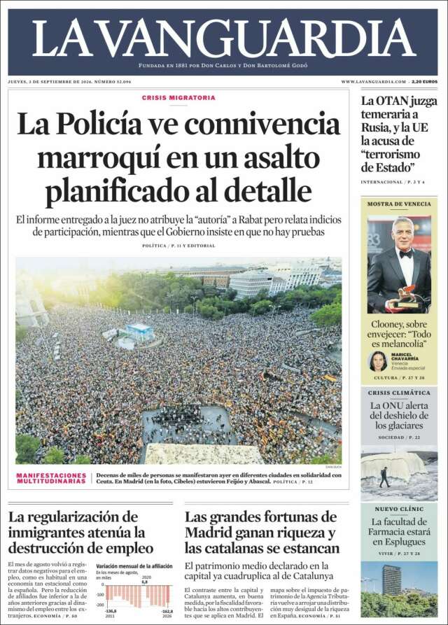 Portada de La Vanguardia