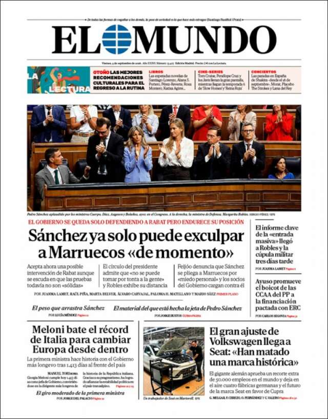 Portada de El Mundo