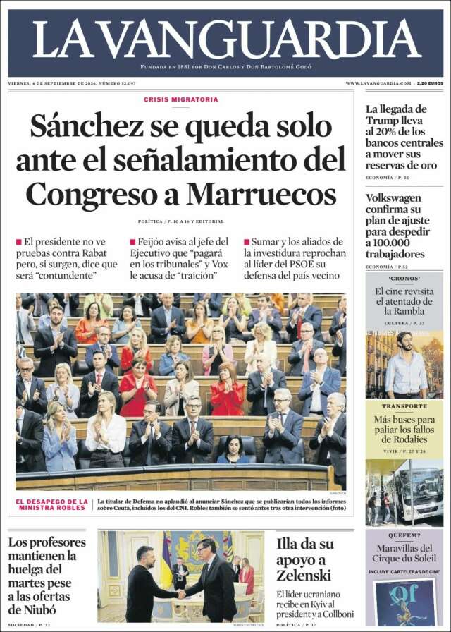 Portada de La Vanguardia