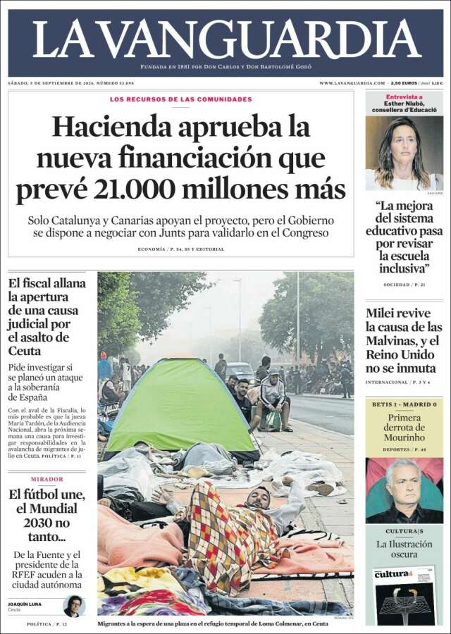 Portada de La Vanguardia