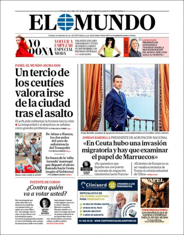 Portada de El Mundo