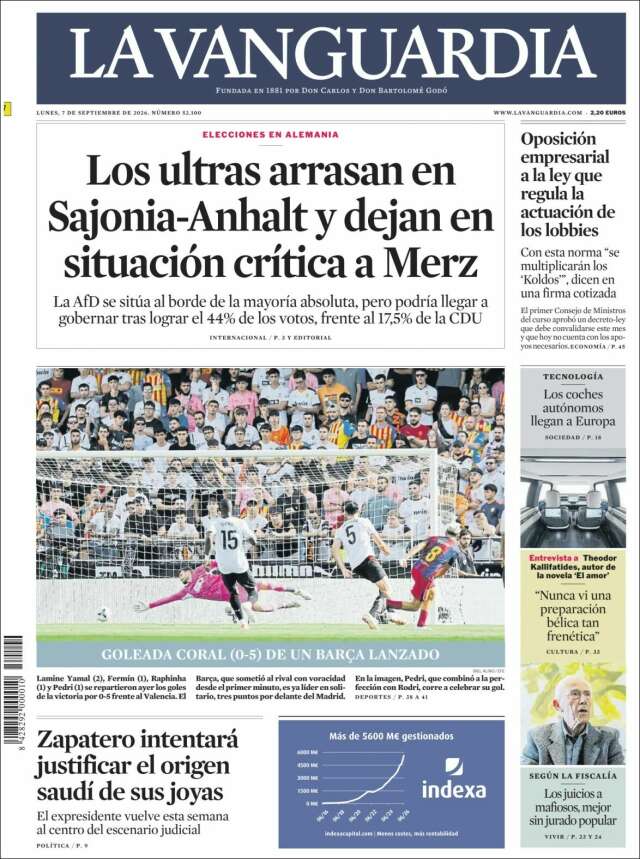 Portada de La Vanguardia
