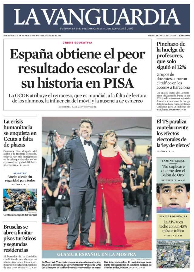 Portada de La Vanguardia