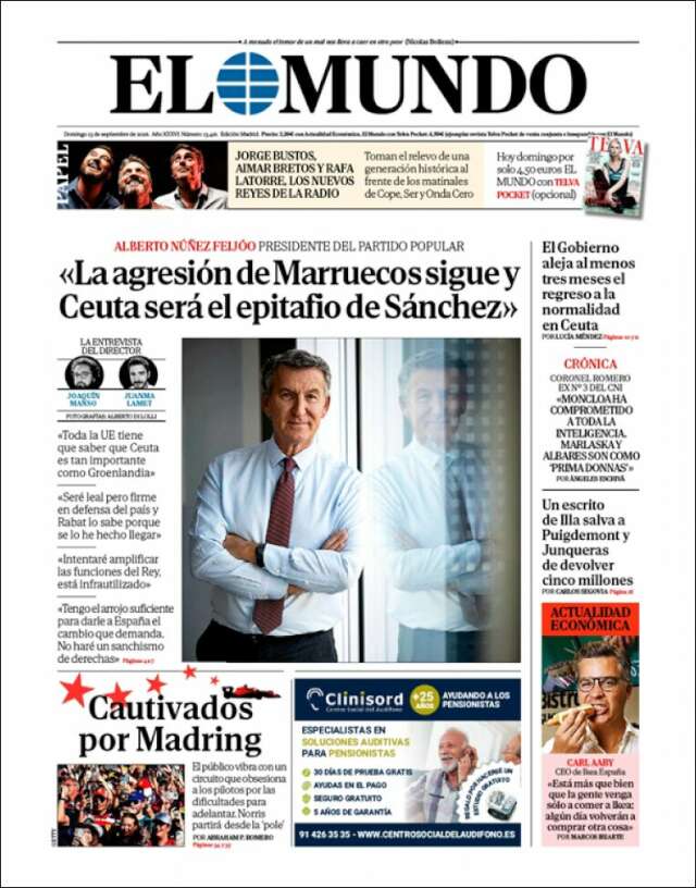 Portada de El Mundo