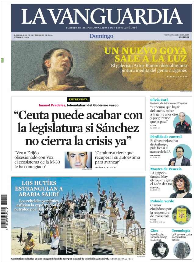 Portada de La Vanguardia