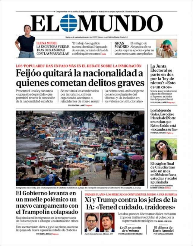 Portada de El Mundo